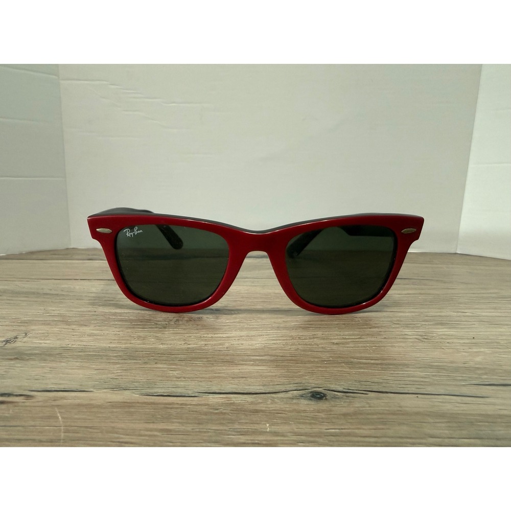 Ray-Ban Original Wayfarer RB 2140 955 Red Black Sunglasses 50-22 Italy
